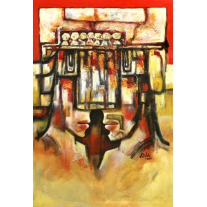 Mansoor Rahi, 24 x 36 Inch, Oil on Canvas, Figurative Painting, AC-MSR-079